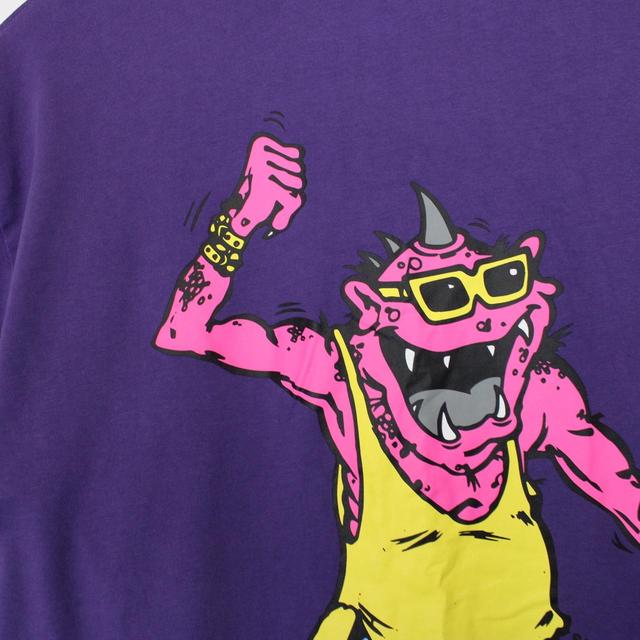 Palace Purple and Yellow P Zone Monster Print Long Sleeve T-Shirt