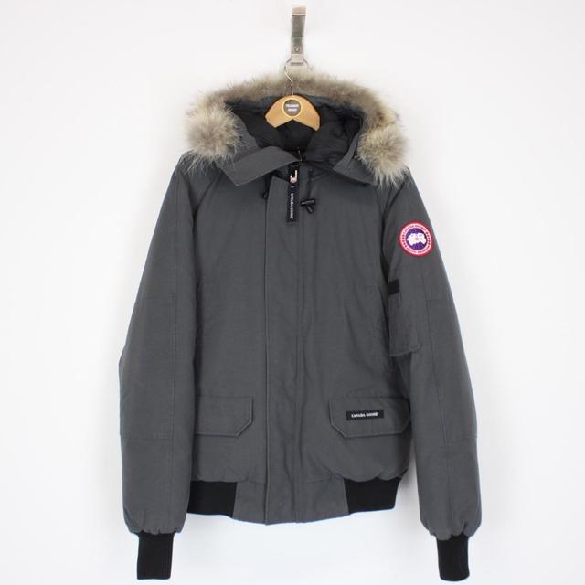 Canada Goose Graphite Grey Chilliwack Bomber Down Jacket with Fur Trim