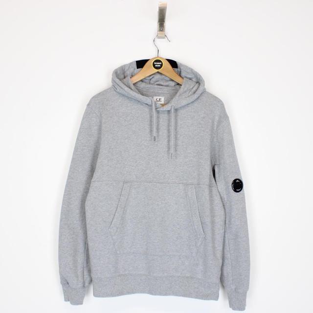 CP Company Grey Diagonal Fleece Cotton Hoodie Jumper