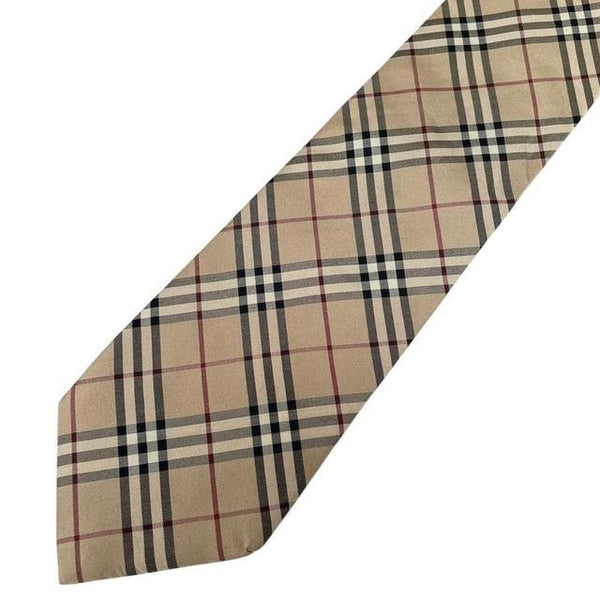 Burberry London Beige Nova Check Silk Tie