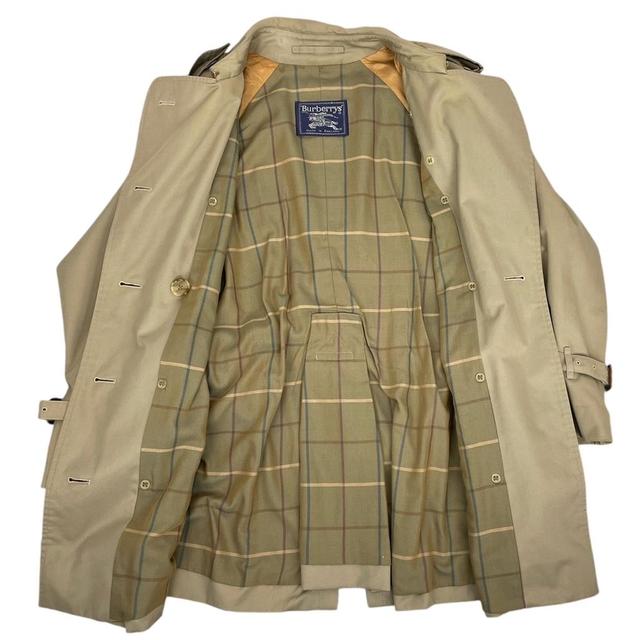 Vintage 90s Burberry Tan Brown Nova Check Double Breasted Belted Trench Coat