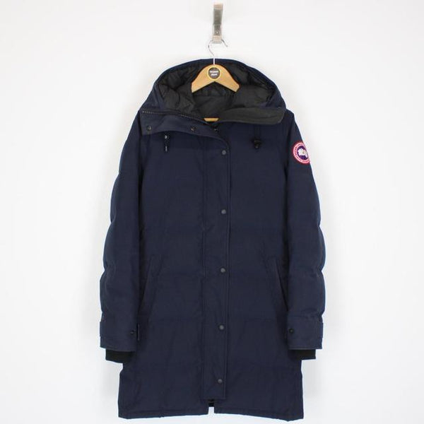 Canada Goose Navy Blue Shelburne Parka Down Coat with Fur Trim