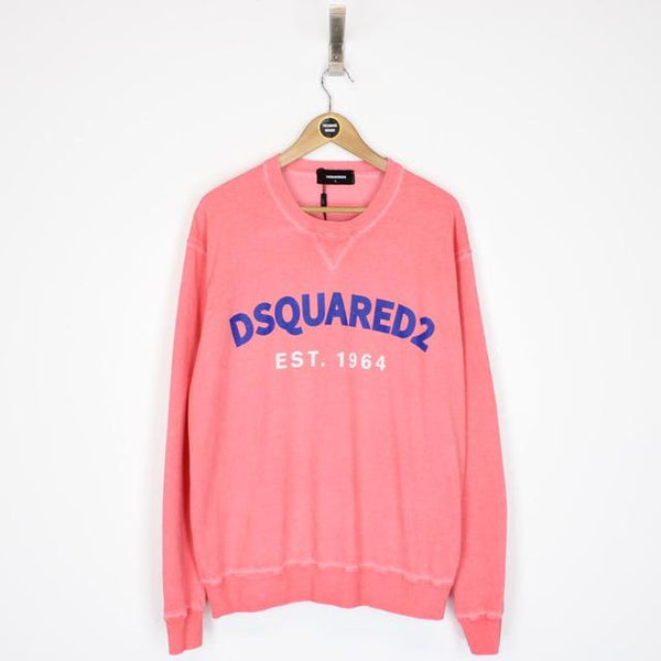 Dsquared2 Pink and Blue Est 1964 Logo Sweatshirt Jumper