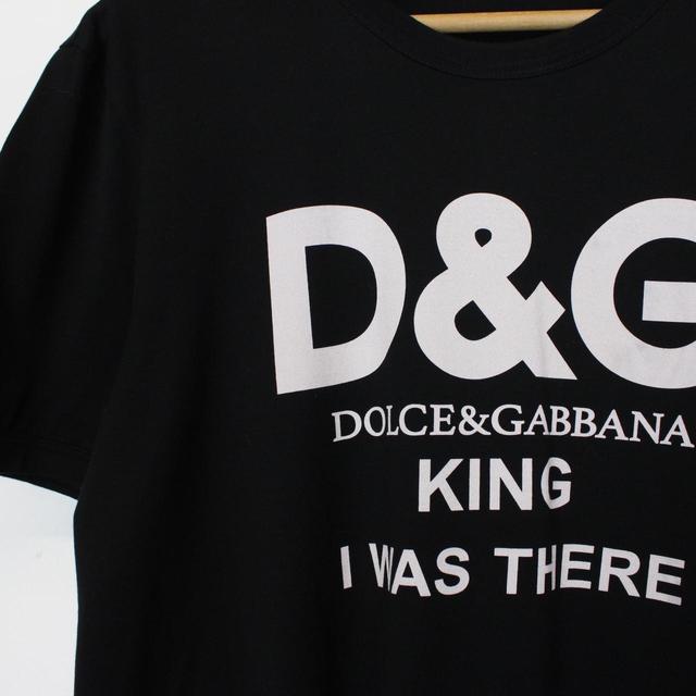 Dolce &amp; Gabbana Black and White King I Was There Short Sleeve T-Shirt