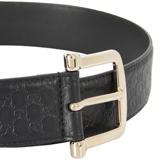 Gucci Black Microguccissima Monogram Leather Belt