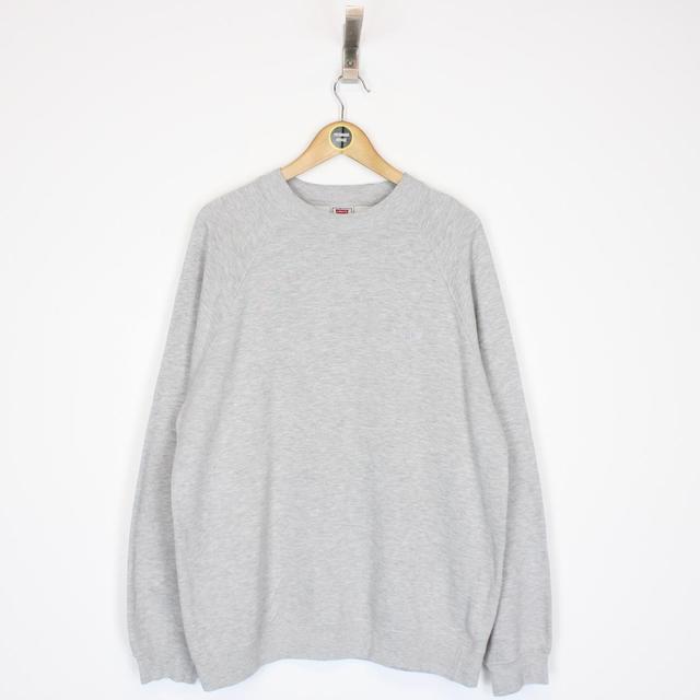 Vintage 90s Levis Grey Crew Neck Spellout Sweatshirt Jumper