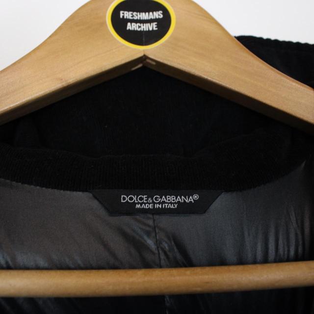 Dolce &amp; Gabbana Black Quilted Corduroy Hooded Gilet / Bodywarmer