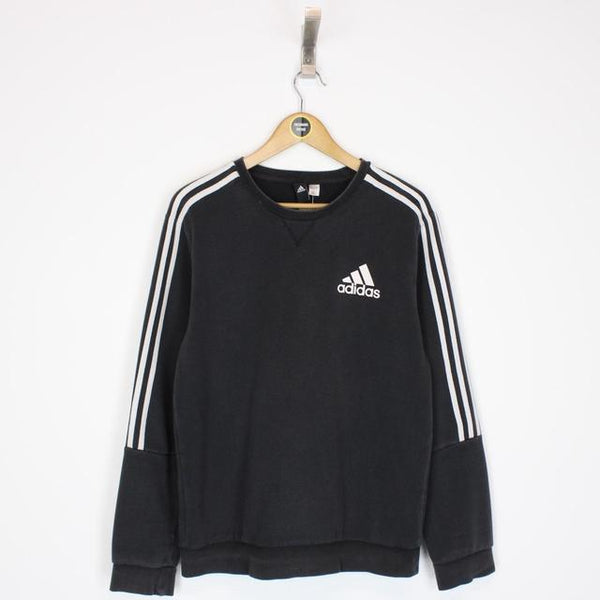 Adidas Black and White Spellout Sweatshirt Jumper