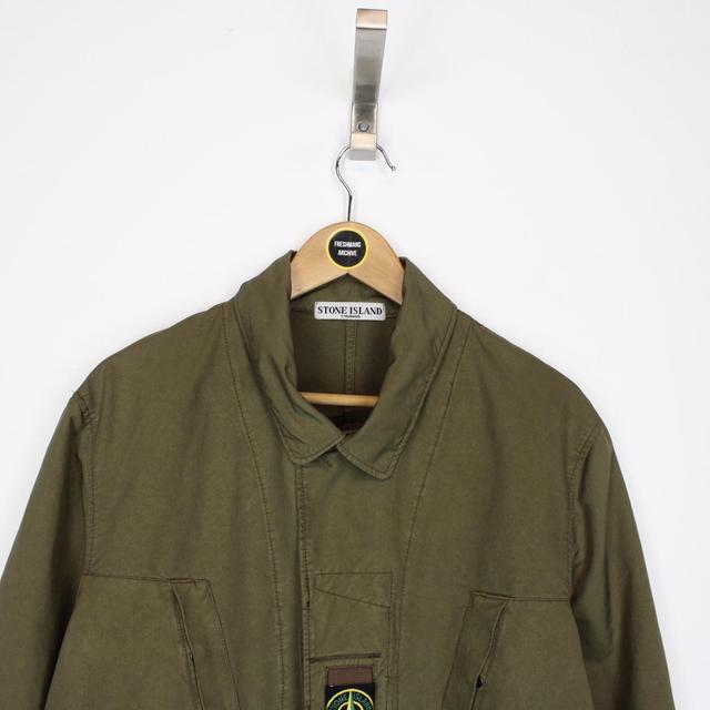 Stone Island SS 2008 Khaki Green Full Zip Chest Badge Jacket