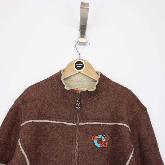 Vintage 90s Jean-Charles de Castelbajac Brown Full Zip Fleece Jacket