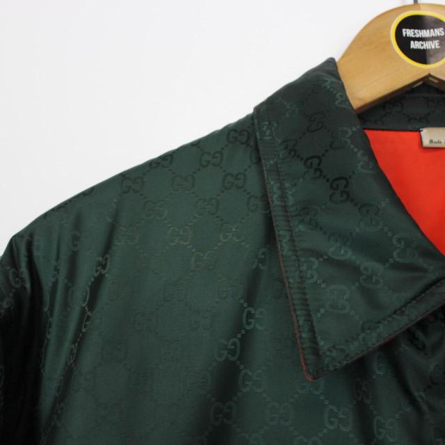 Gucci Green and Orange GG Monogram Reversible Nylon Jacket