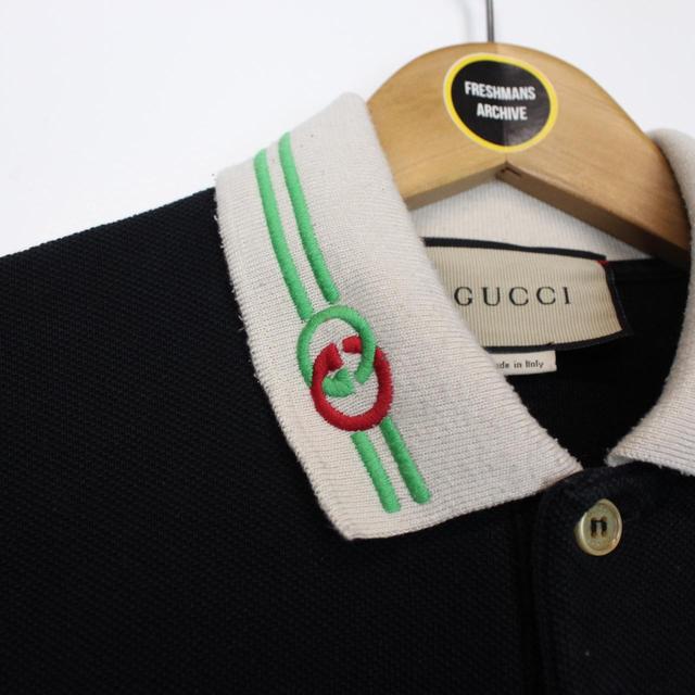 Gucci Black Interlocking G Short Sleeve Polo Shirt