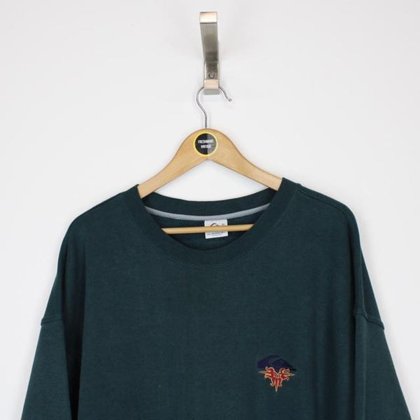 Vintage 90’s Quiksilver Green Crew Neck Sweatshirt Jumper