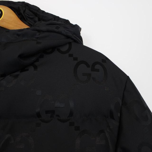 Gucci Black Jumbo GG Monogram Canvas Down Puffer Jacket