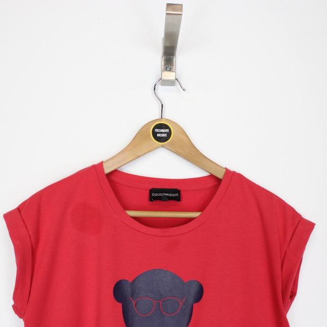 Emporio Armani Red Teddy Bear Print Top