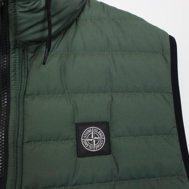 Stone Island AW 2021 Green O-Cotton R-Nylon Tela Down Gilet / Bodywarmer