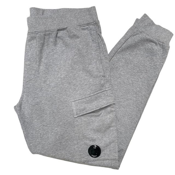 CP Company Grey Cotton Lens Tracksuit Bottoms / Joggers