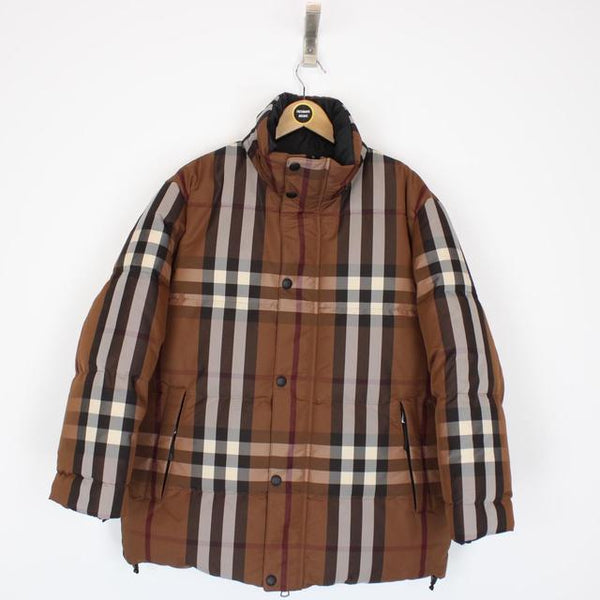 Burberry Brown and Black Nova Check Reversible Down Digby Puffer Jacket