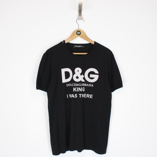 Dolce &amp; Gabbana Black and White King I Was There Short Sleeve T-Shirt