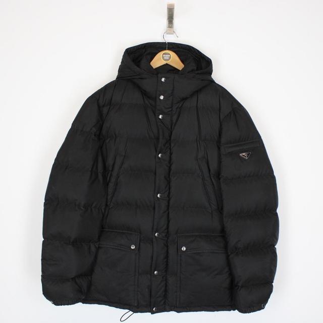 Prada Nylon Black Full Zip Down Puffer Jacket