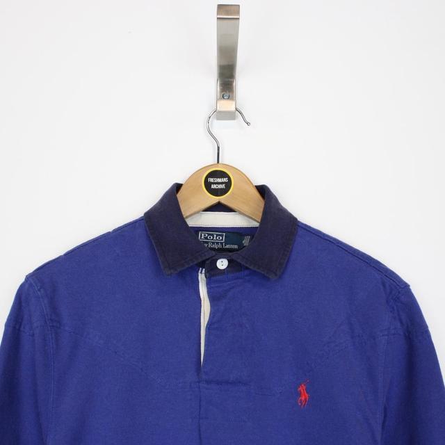 Polo Ralph Lauren Blue Long Sleeve Cotton Rugby Shirt