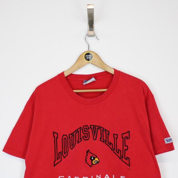 Vintage 90’s Louisville Cardinals Red USA Short Sleeve Spellout T-Shirt