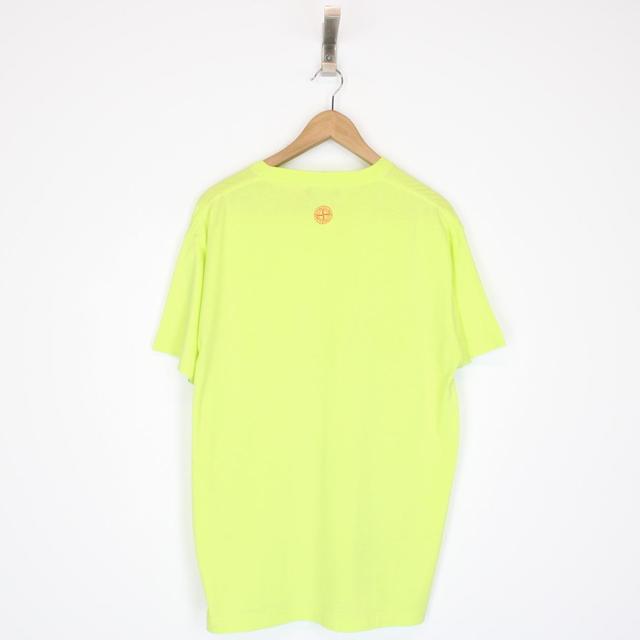 Stone Island SS 2022 Lemon Yellow Tricromia Short Sleeve T-Shirt