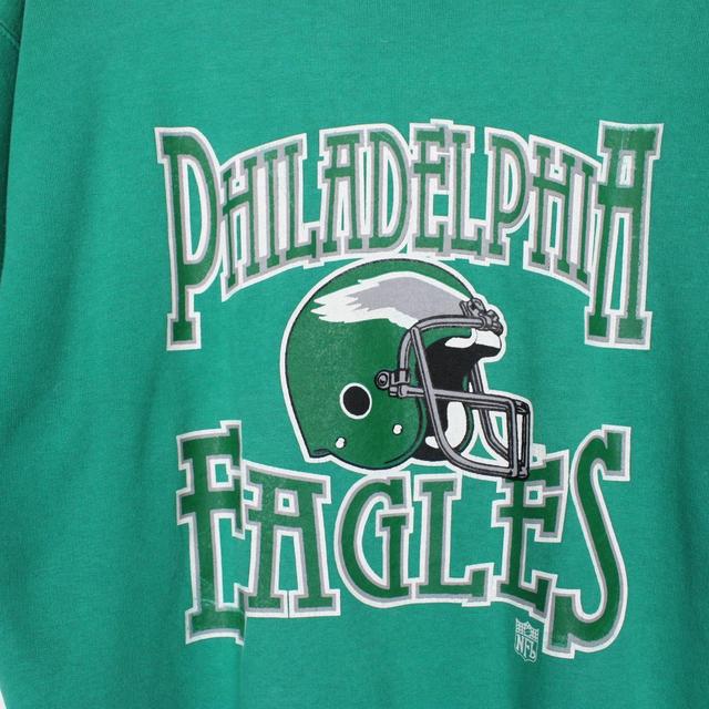 Vintage 90s Champion Philadelphia Eagles  NFL Green Short Sleeve Sweatshirt