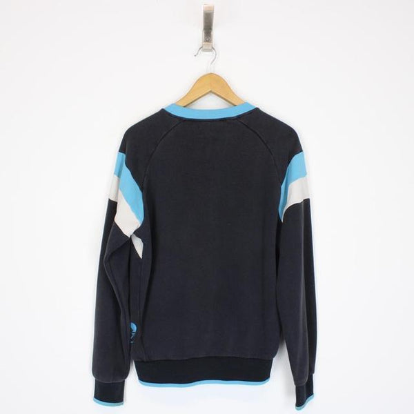 Vintage Lotto Black, White and Blue Crew Neck Spellout Sweatshirt Jumper