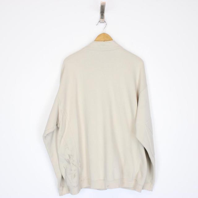 Vintage 00s Columbia Beige 1/4 Zip Spellout Sweatshirt Jumper