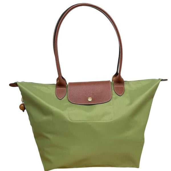 Longchamp Green and Brown Le Pliage Original Shoulder Tote Bag