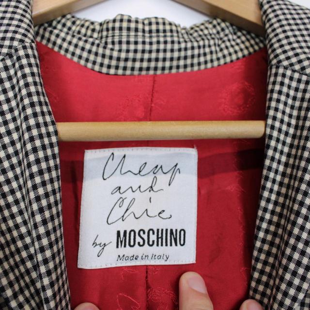 Vintage Moschino Cheap and Chic Black and White Checked Wool Blazer