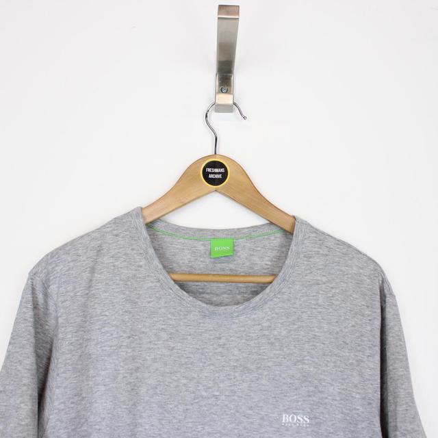 Hugo Boss Grey Short Sleeve Spellout Cotton T-Shirt