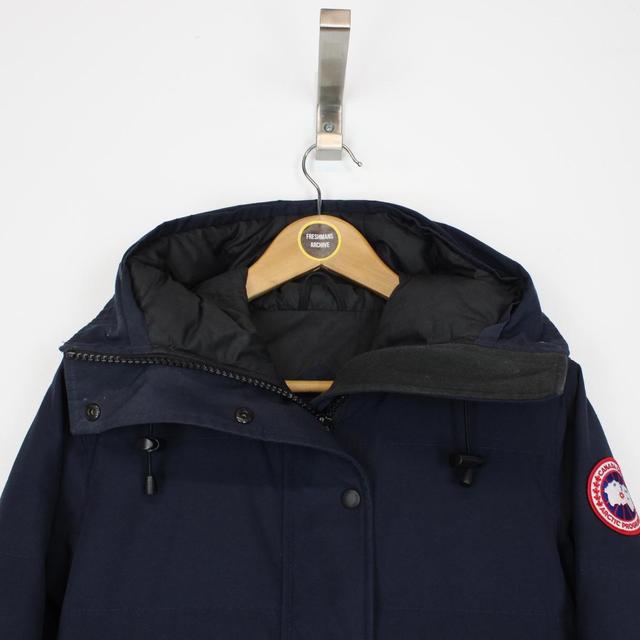 Canada Goose Navy Blue Shelburne Parka Down Coat with Fur Trim