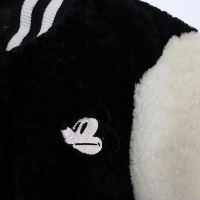 Marc Jacobs x Disney Black and Cream Sherling Fur Varsity Jacket