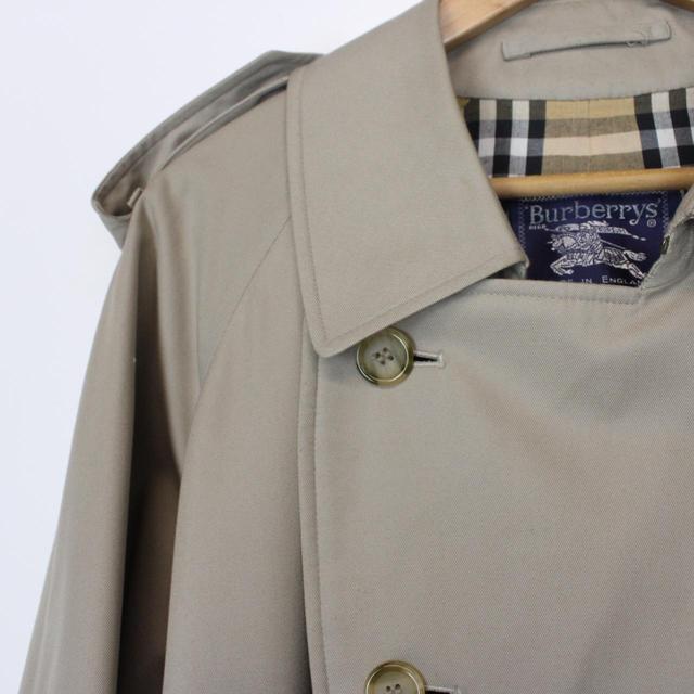 Vintage 90s Burberry Tan Brown Double Breasted Belted Trench Coat