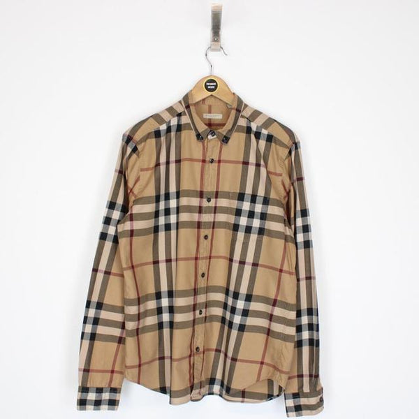 Burberry Brit Tan Brown Nova Check Long Sleeve Cotton Shirt