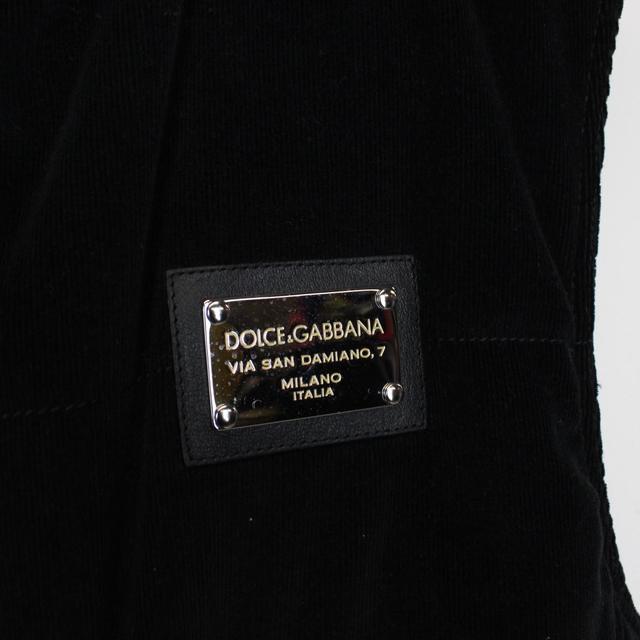 Dolce &amp; Gabbana Black Quilted Corduroy Hooded Gilet / Bodywarmer