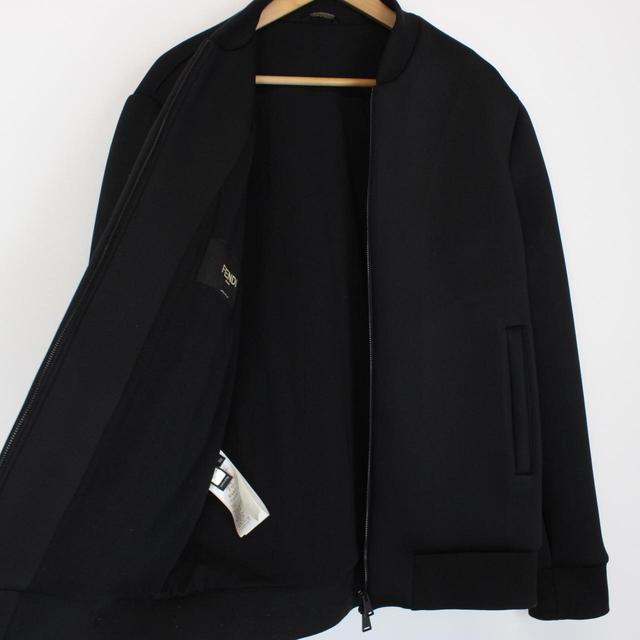 Fendi Black and Yellow Full Zip Bomber Jacket