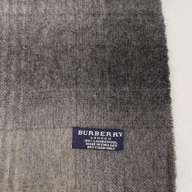 Vintage 90s Burberry Grey Check Lambswool Scarf