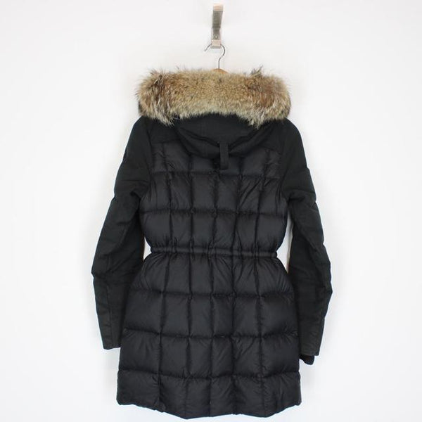 Canada Goose Black Beechwood Parka Down Coat with Fur Trim