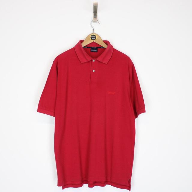 Vintage 90s Trussardi Jeans Red Short Sleeve Polo Shirt