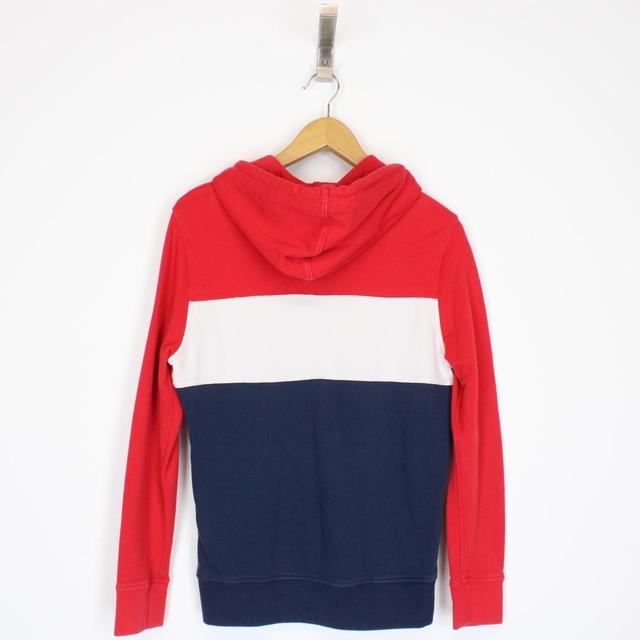 Levis Navy Blue, White and Red Pullover Spellout Hoodie Jumper