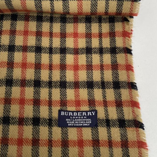 Vintage 90s Burberry Multicoloured Check Lambswool Scarf