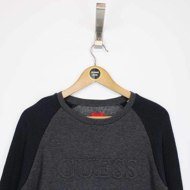 Guess Grey and Black Spellout Sweatshirt Jumper