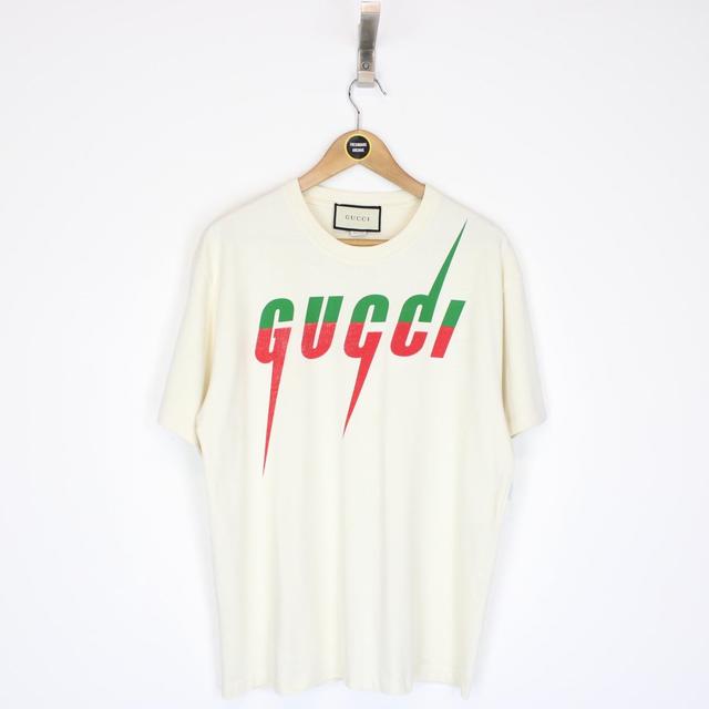 Gucci Blade Print Cream Short Sleeve Oversized T-Shirt