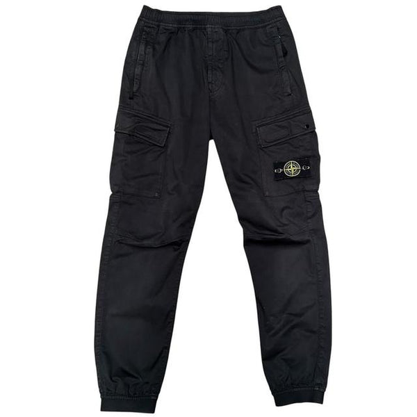 Stone Island AW 2021 Black RE-T Fit Cargo Trousers