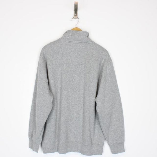 Vintage 00s Nautica Competition Grey 1/4 Zip Sweatshirt Jumper