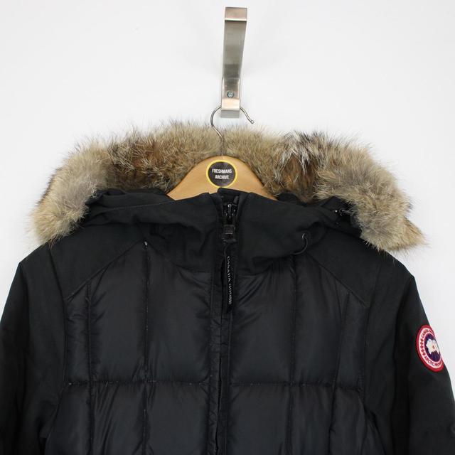 Canada Goose Black Beechwood Parka Down Coat with Fur Trim