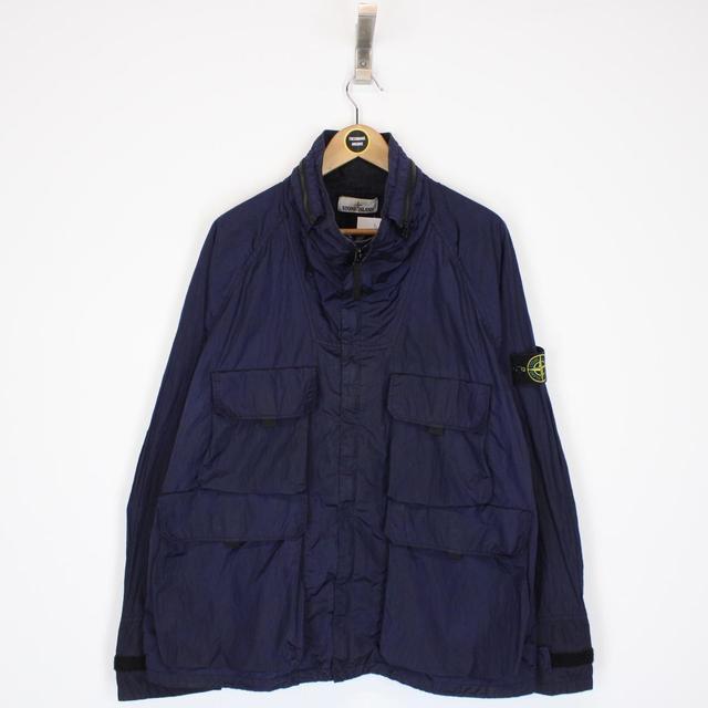 Stone Island SS 2016 Navy Blue Full Zip Nylon Metal Watro Jacket